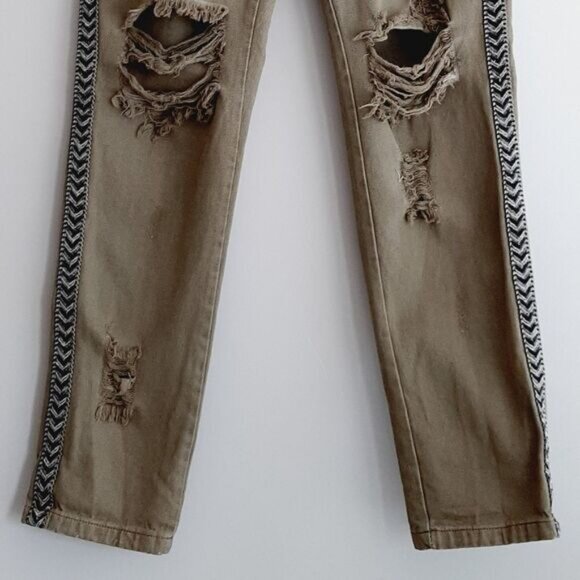 One Teaspoon Olive Distressed Jeans - Picture 4 of 16